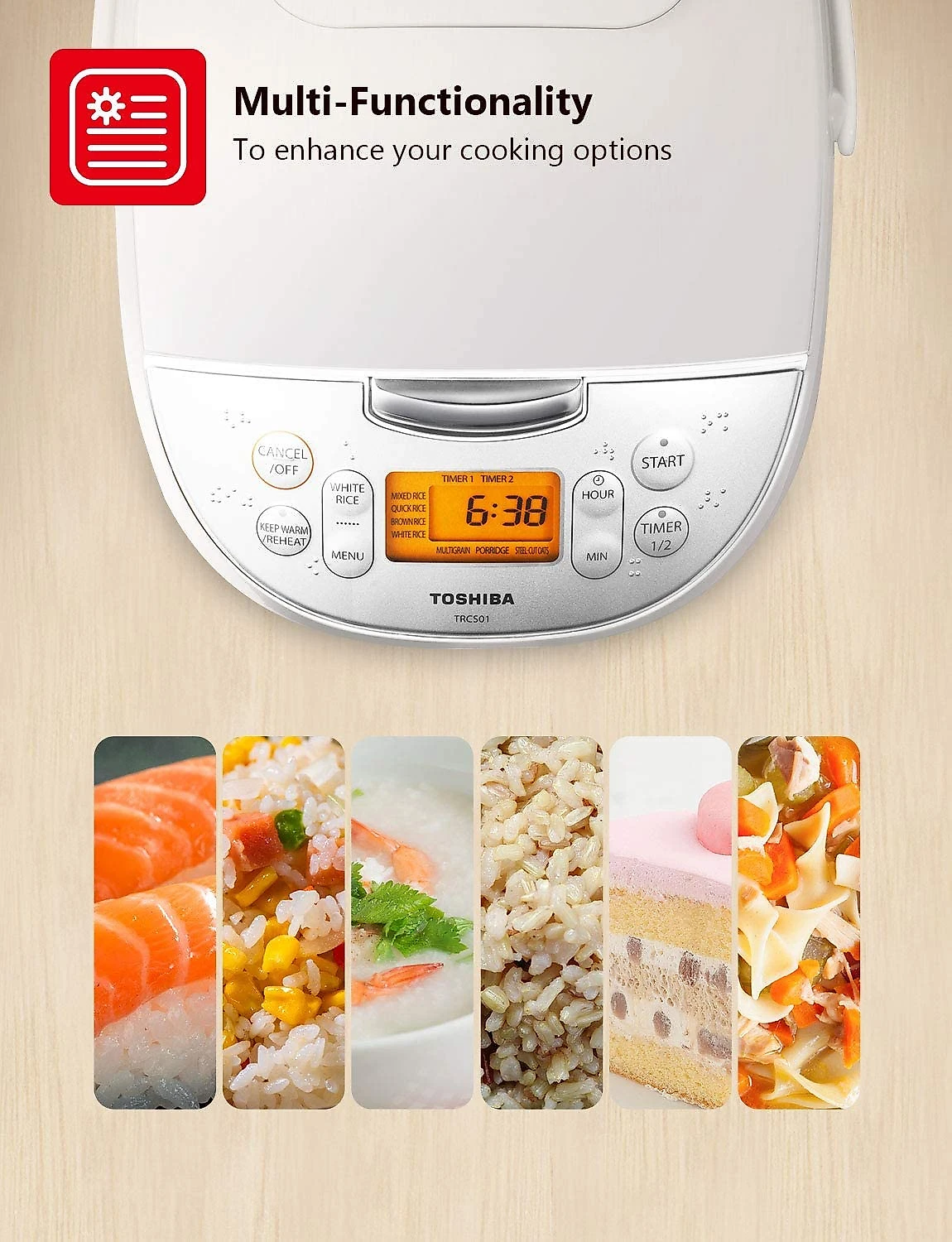 Panela elétrica de arroz Toshiba TRCS01 1 L branco