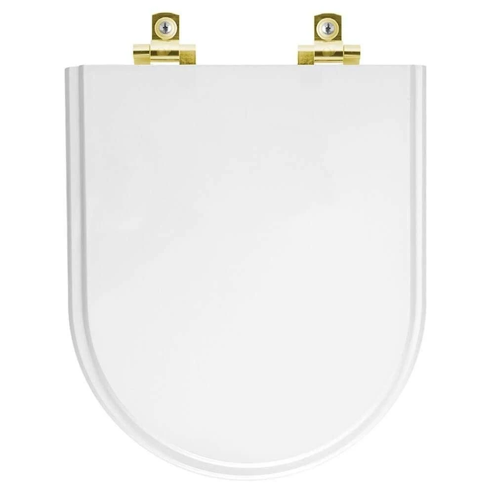 Assento Sanitário Com Amortecedor Smart Branco Para Vaso Celite Com Ferragem Dourada