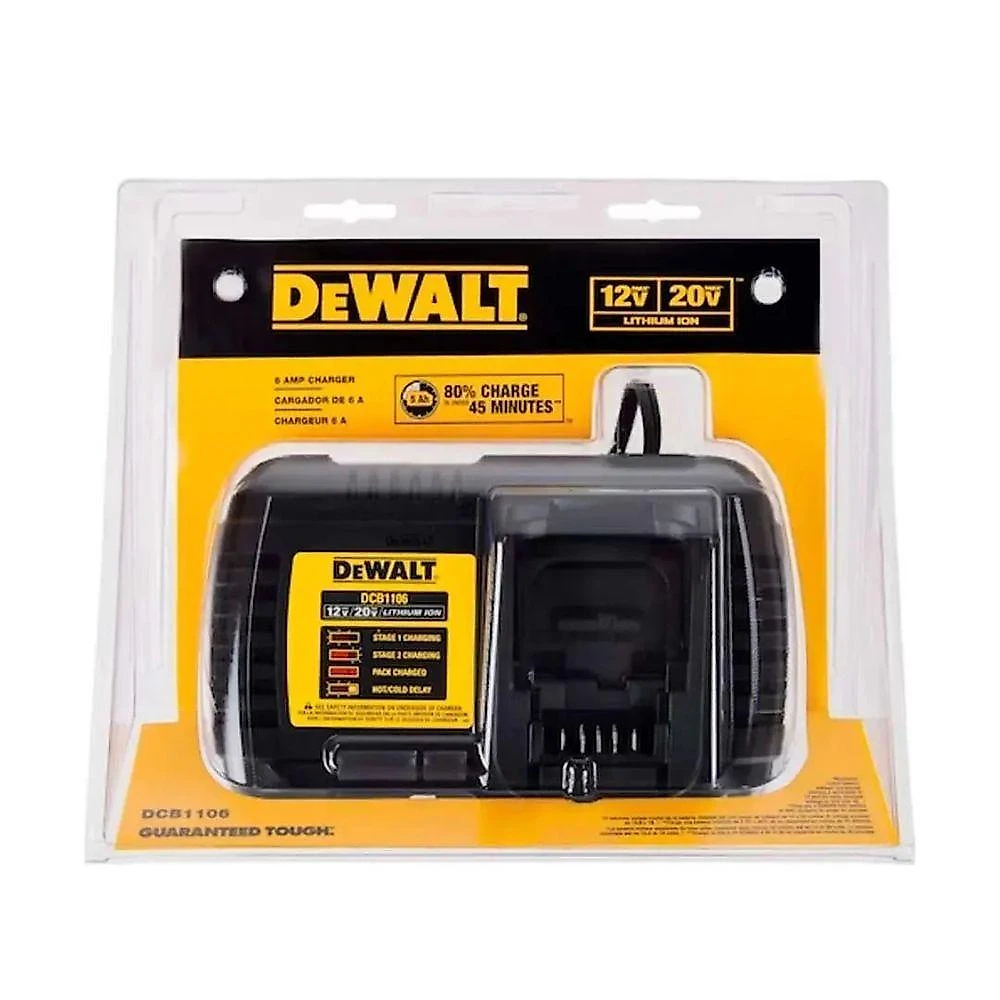 Carregador Dewalt DCB1106 6A 220V para Baterias Ion de Litio 12V e 20V