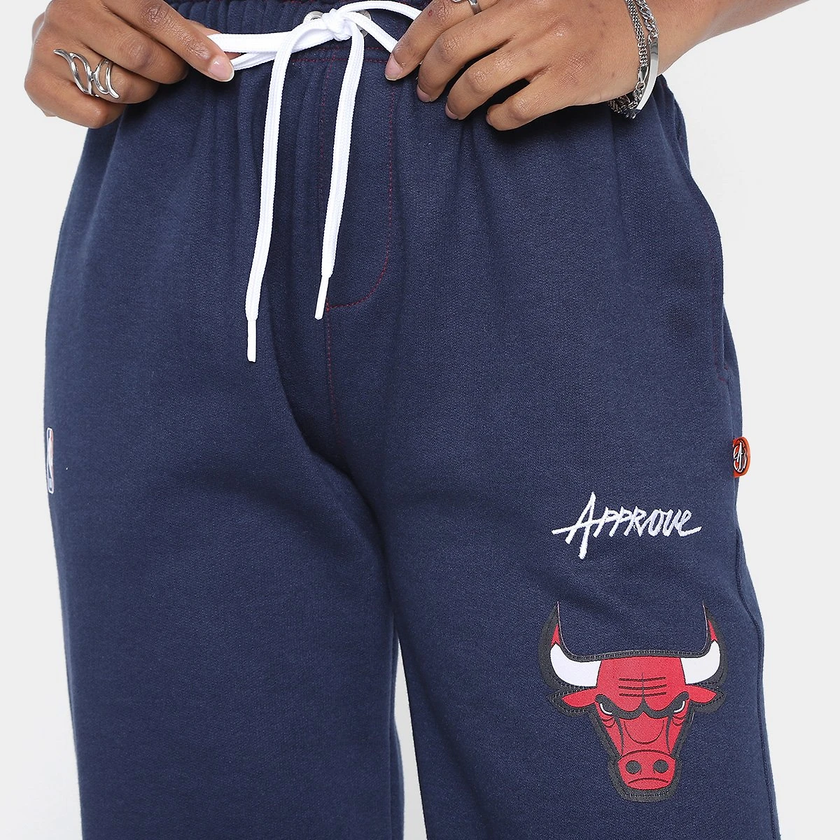 Miniatura Calça Moletom Reta Approve NBA Bulls Marinho - G