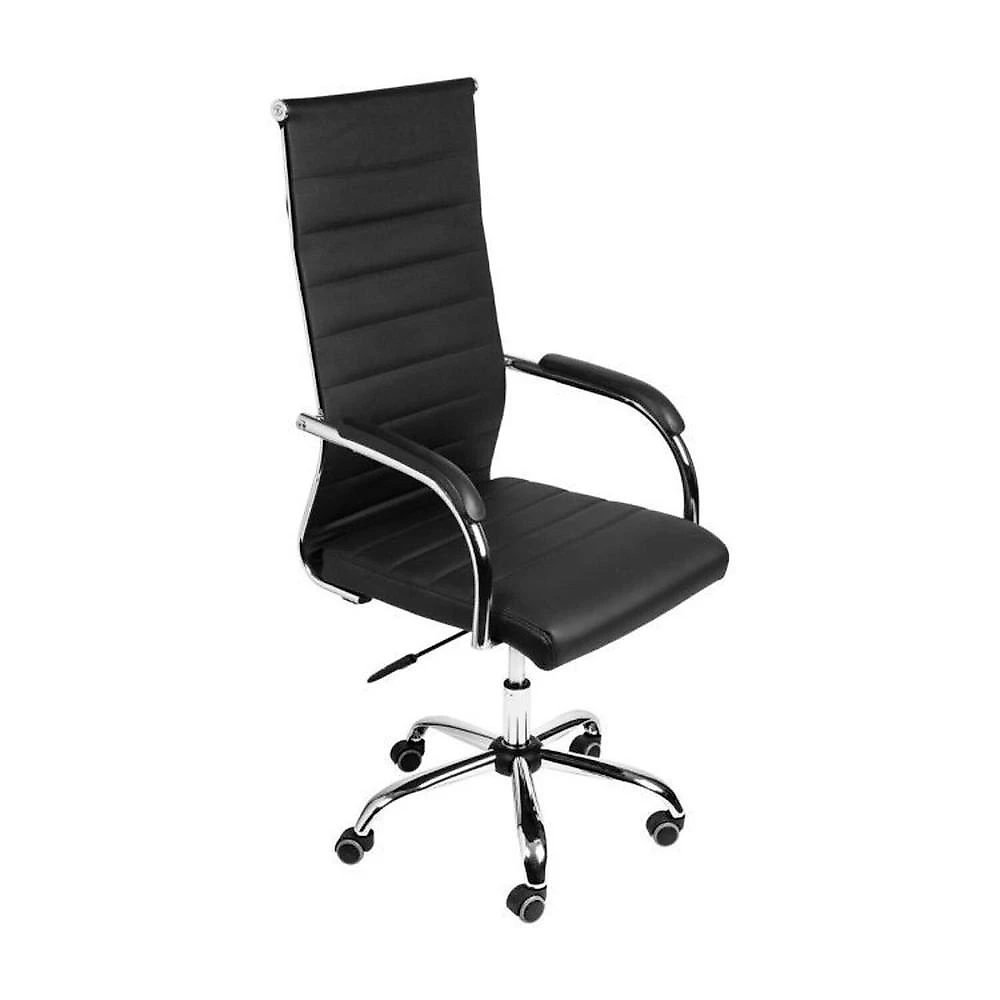 Conjunto Mesa de Reunião Retangular e 6 Cadeiras de Escritório com Rodízio Florença Espresso Móveis Cinamomo / Preto