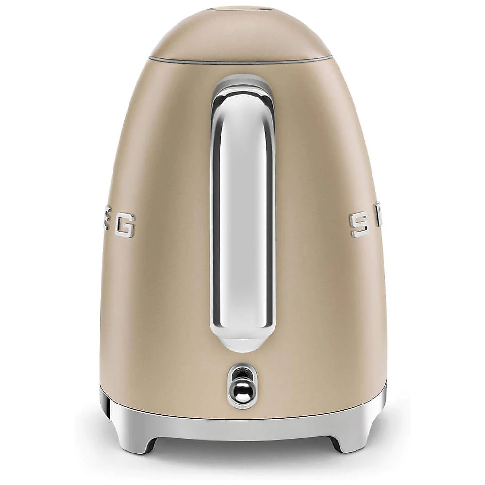 Chaleira Elétrica SMEG 50s Retro Style 7 Cup com Desligamento Automático, Base Removível e Indicador de Água, KLF03CHMUS, Acabamento Fosco Champagne