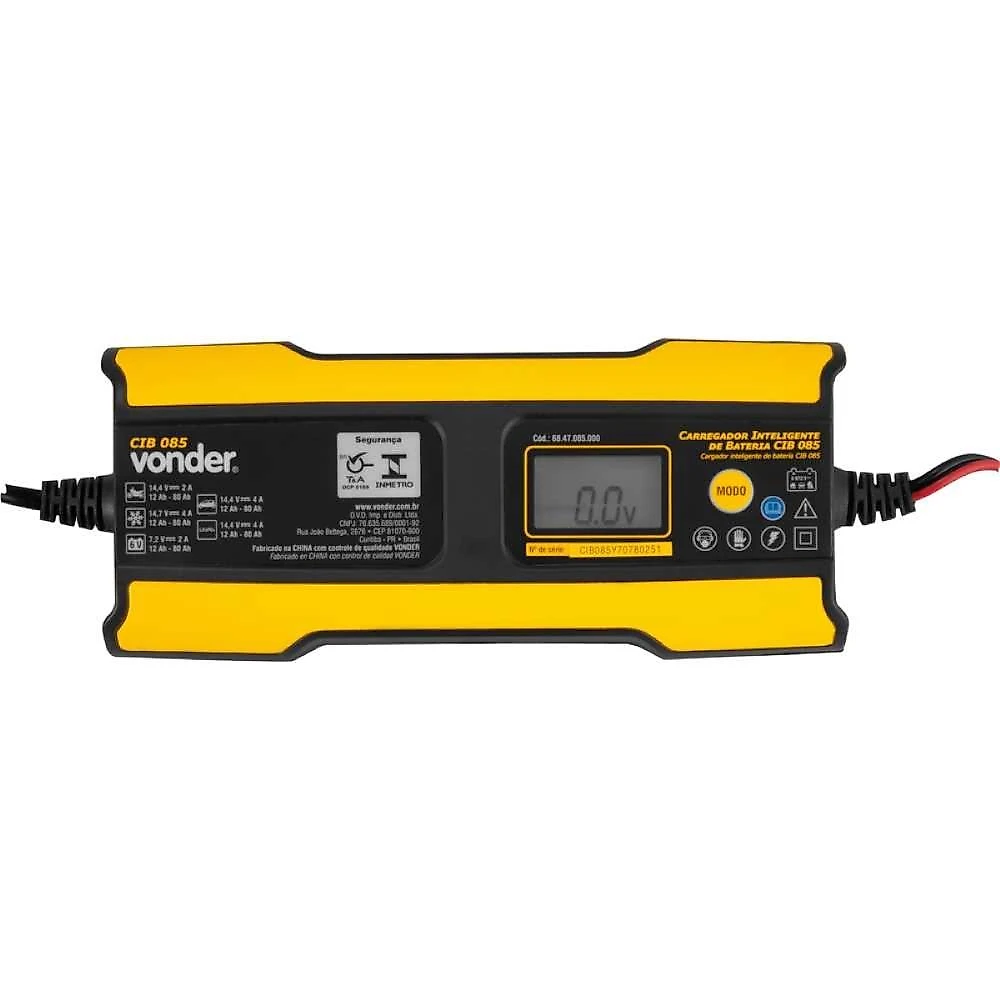 Carregador inteligente vonder cib085 12-80ah 6/12v bivolt