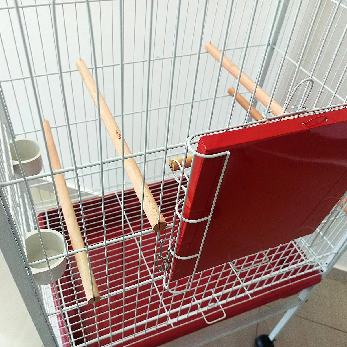 Miniatura Viveiro Grande Para Calopsita Papagaio Ringneck - Vermelho