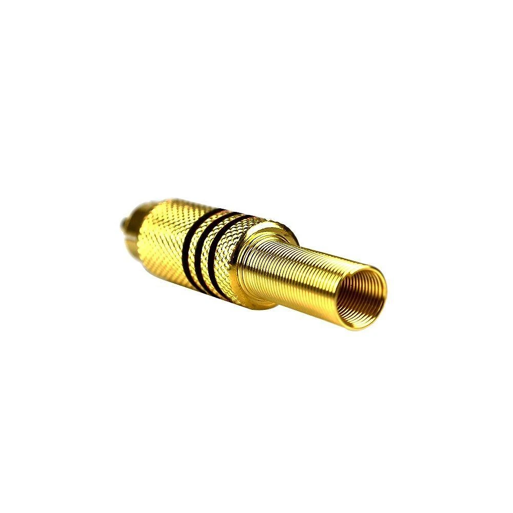 Kit 10 Plug RCA Evus C-072 Macho Gold com Mola Dourado