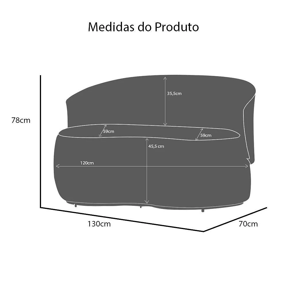 Miniatura Sofá Orgânico 2 Lugares Bouclê Luxo Bege Marrom