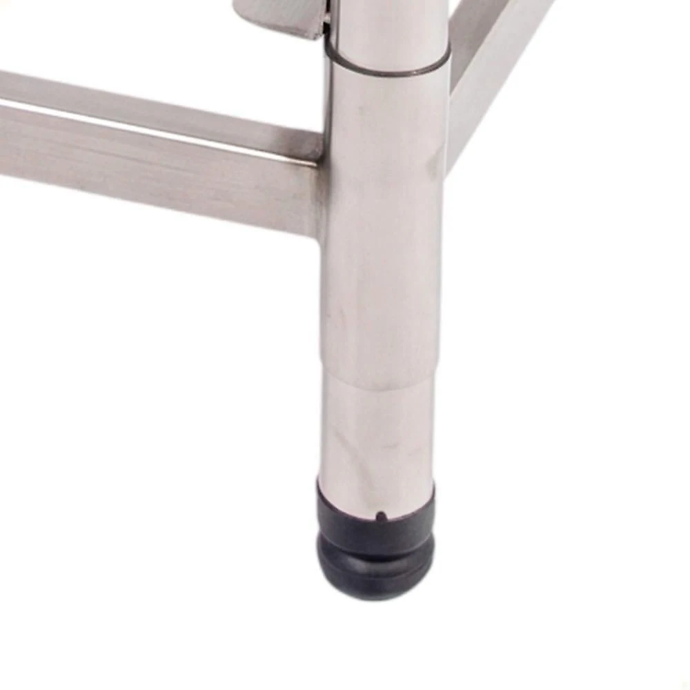 Mesa em Aço Inox 430 7595 Uso Profissional com 8 Cantoneiras Sapatas Niveladoras 60x60cm Imeca