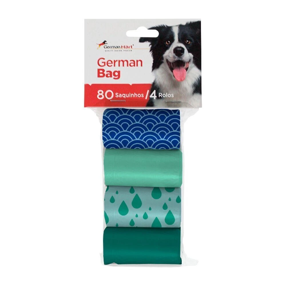 Kit Refil Cata Caca Germanhart Eco Waves para Cães e Gatos Biodegradável 4 Rolos 20 Saquinhos