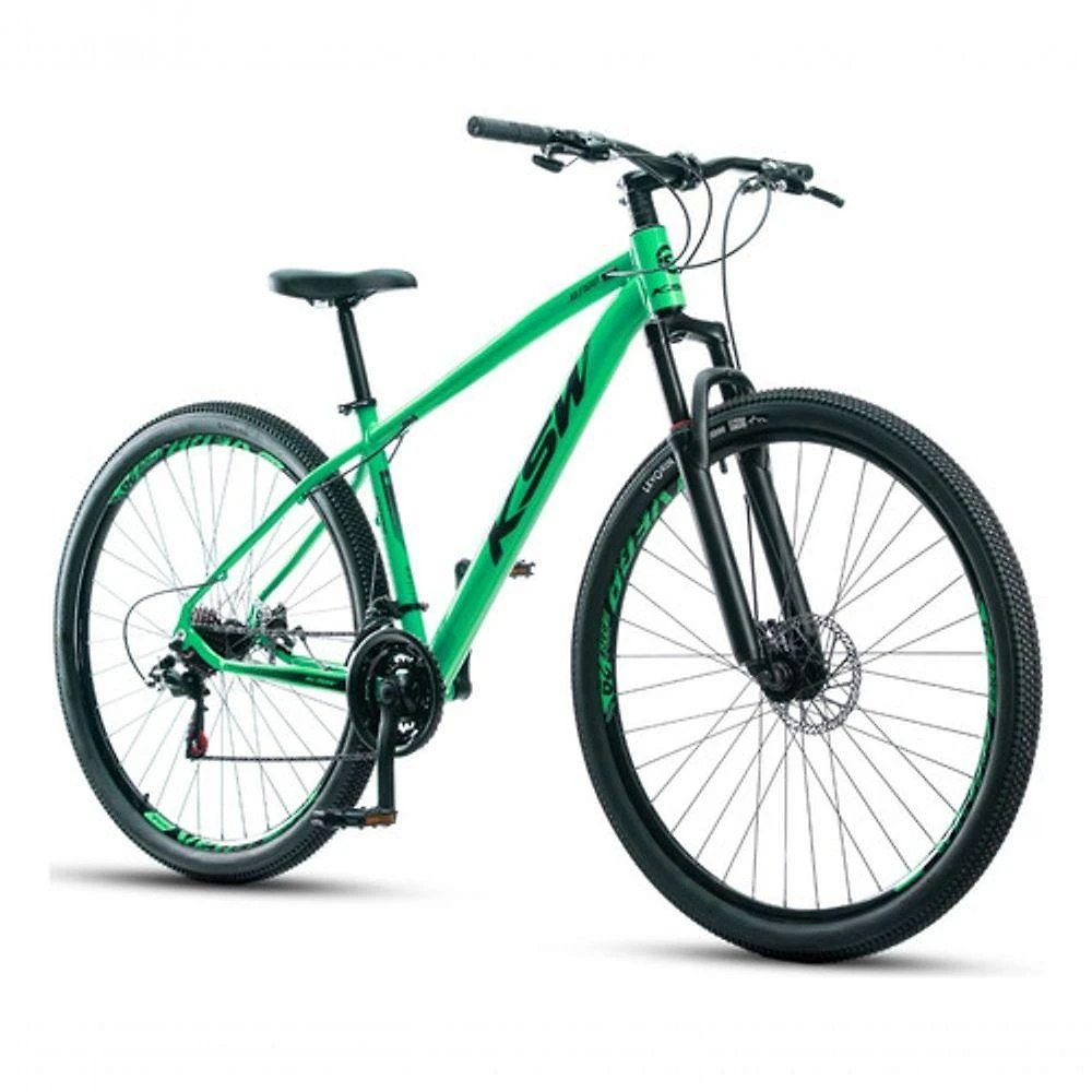 Bicicleta Aro 29 Ksw 21 Vel Shimano Alumínio Freio Disco Xlt100 Mtb Verde 17