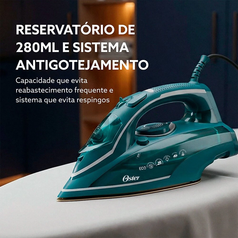 Ferro de Passar a Vapor GCSTDPA8002 Diamond Tech Cabo Giratório 360 graus Oster Cinza - 110V