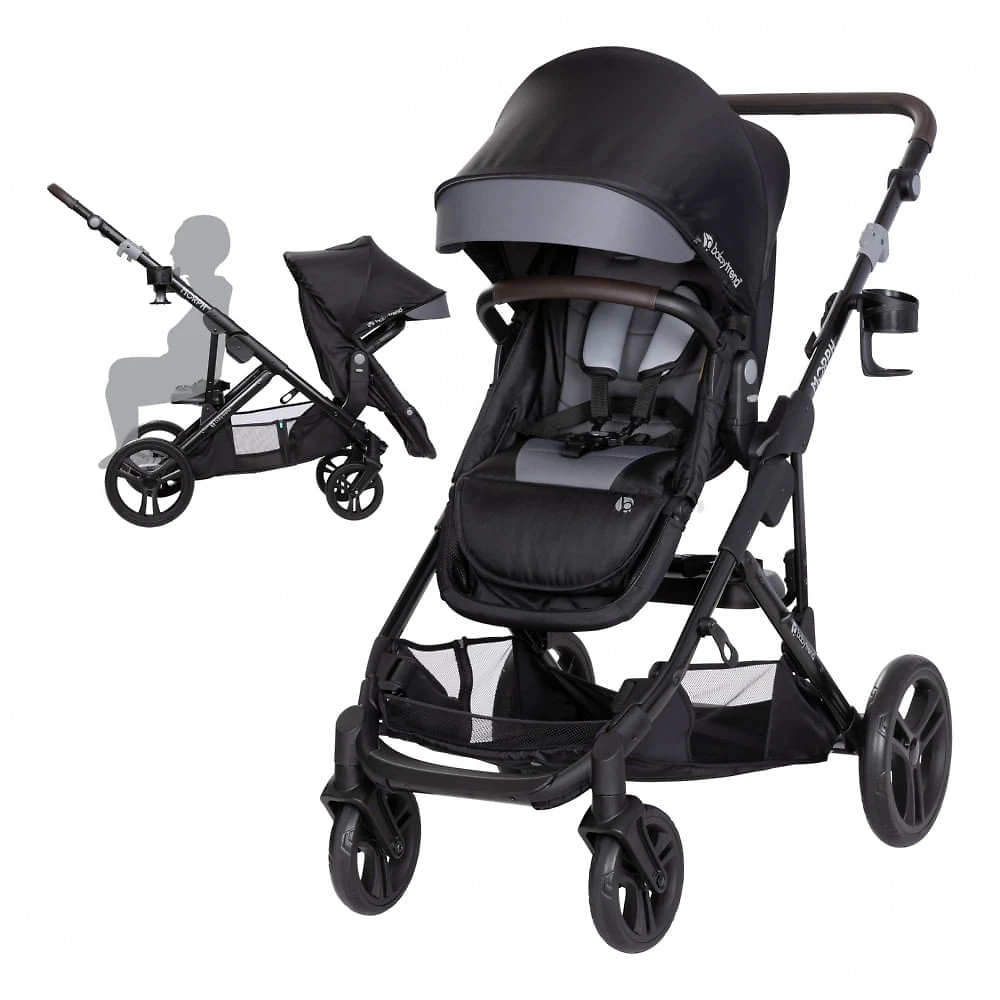 Carrinho Baby Trend Morph Preto Modular Conversível de Individual para Duplo até 22,7 kg