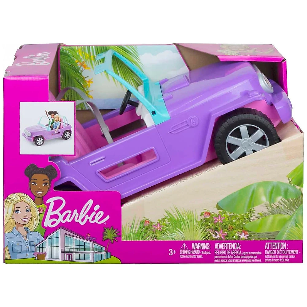 Carro de brinquedo da Barbie Off Road roxo com 2 Assento e Rodas Giratórias, Rosa