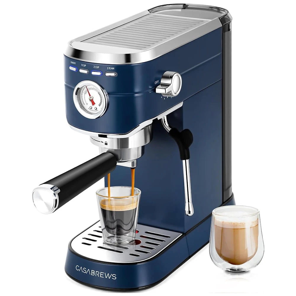 Máquina de Café Expresso Profissional 20 Bar com Bocal de Leite e Tanque de Água Removível de 1L, 110V 1350W, CAS...