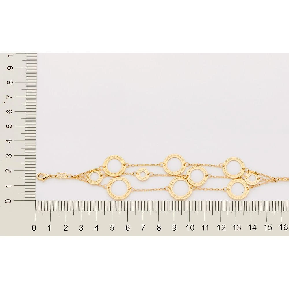 Miniatura Pulseira Rommanel Dez Mandamentos Tripla 20cm Ouro
