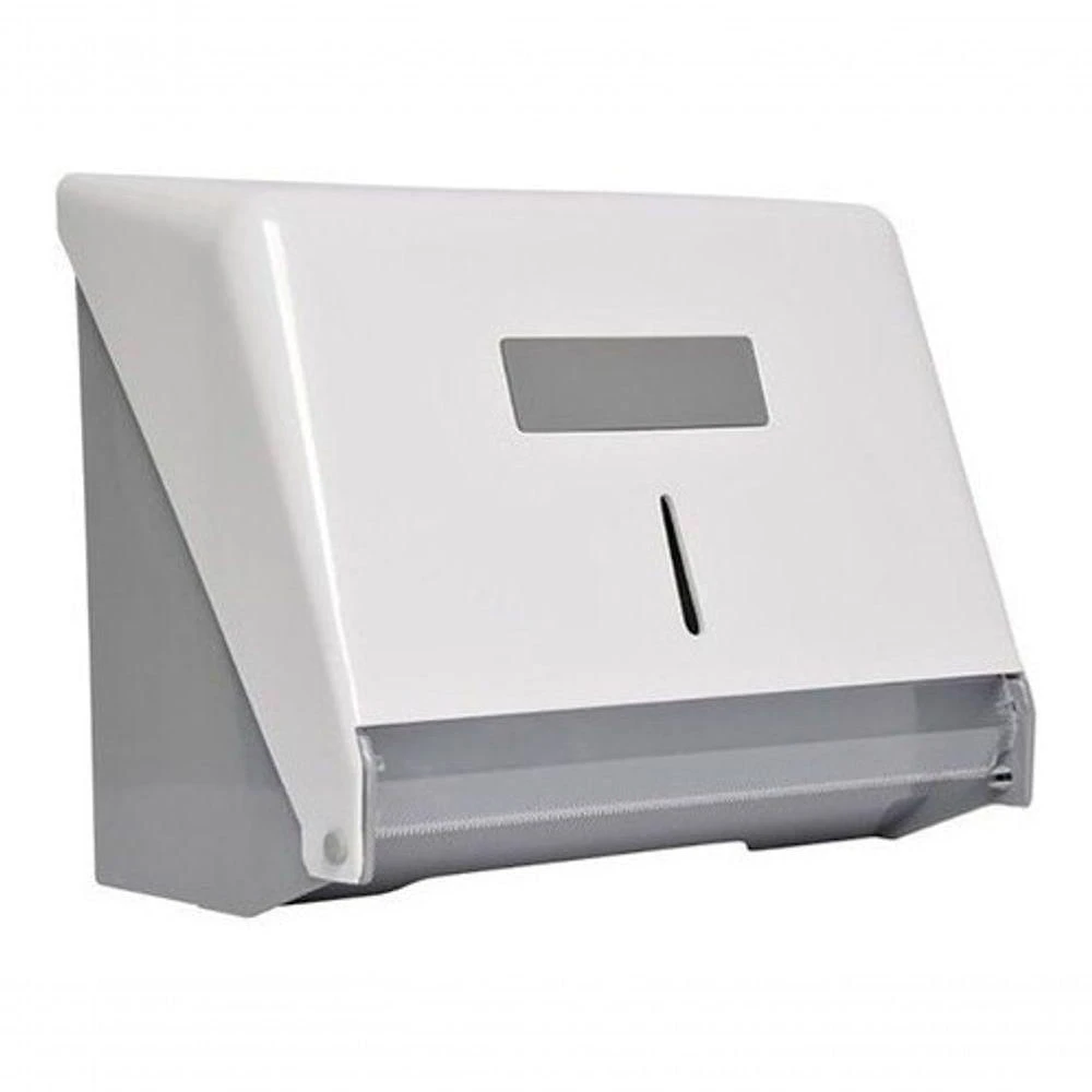 Toalheiro para Papel Bobina Até 100 m com Visor Frontal Plástico ABS Branco Higipack