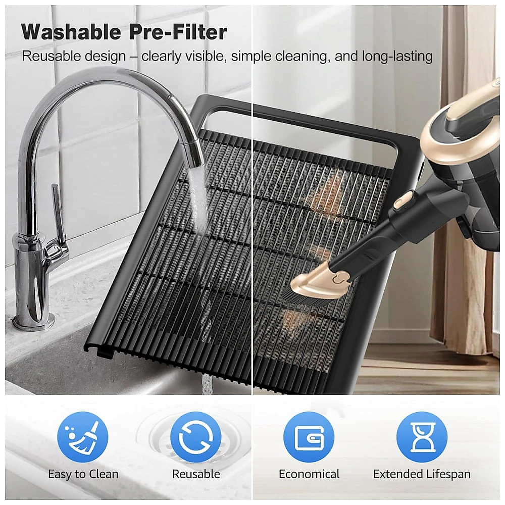 Purificador de Ar KNKA APH4000 para Quartos e Grandes Ambientes, Filtro HEPA Lavável, Modo PET e ECO, Display AQI, Preto