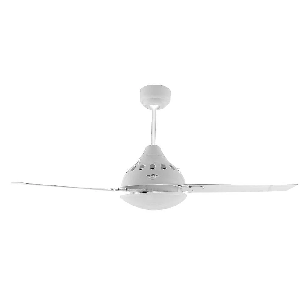 Ventilador de teto britânia 131w 50cm 3 pás 3 velocidades branco 110v