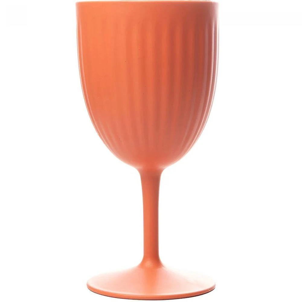 Taça Stripes para Bebidas Frias Fibra de Bambu e PP Leve e Resistente Laranja Lyor 540ML