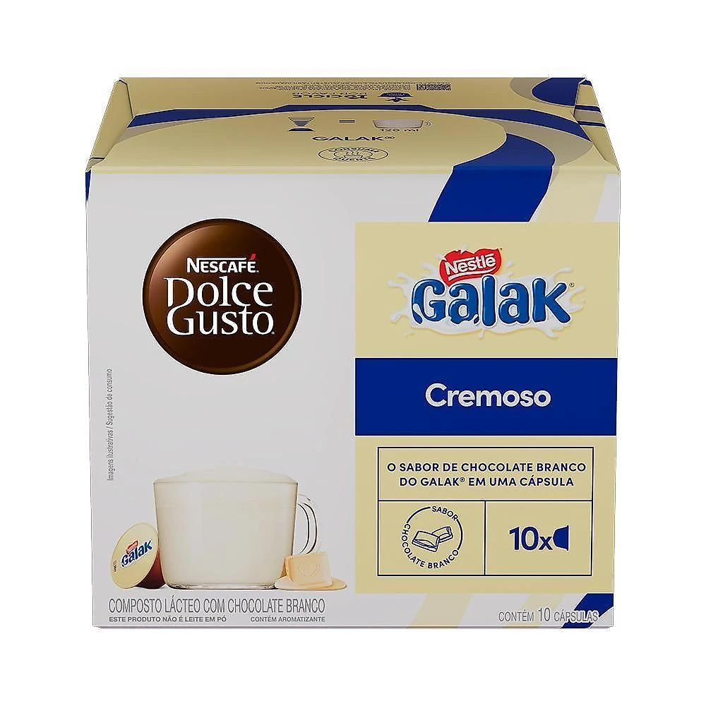 Cápsulas de Bebida Nescafé Dolce Gusto Galak Chocolate Branco Caixa 10 Unidades