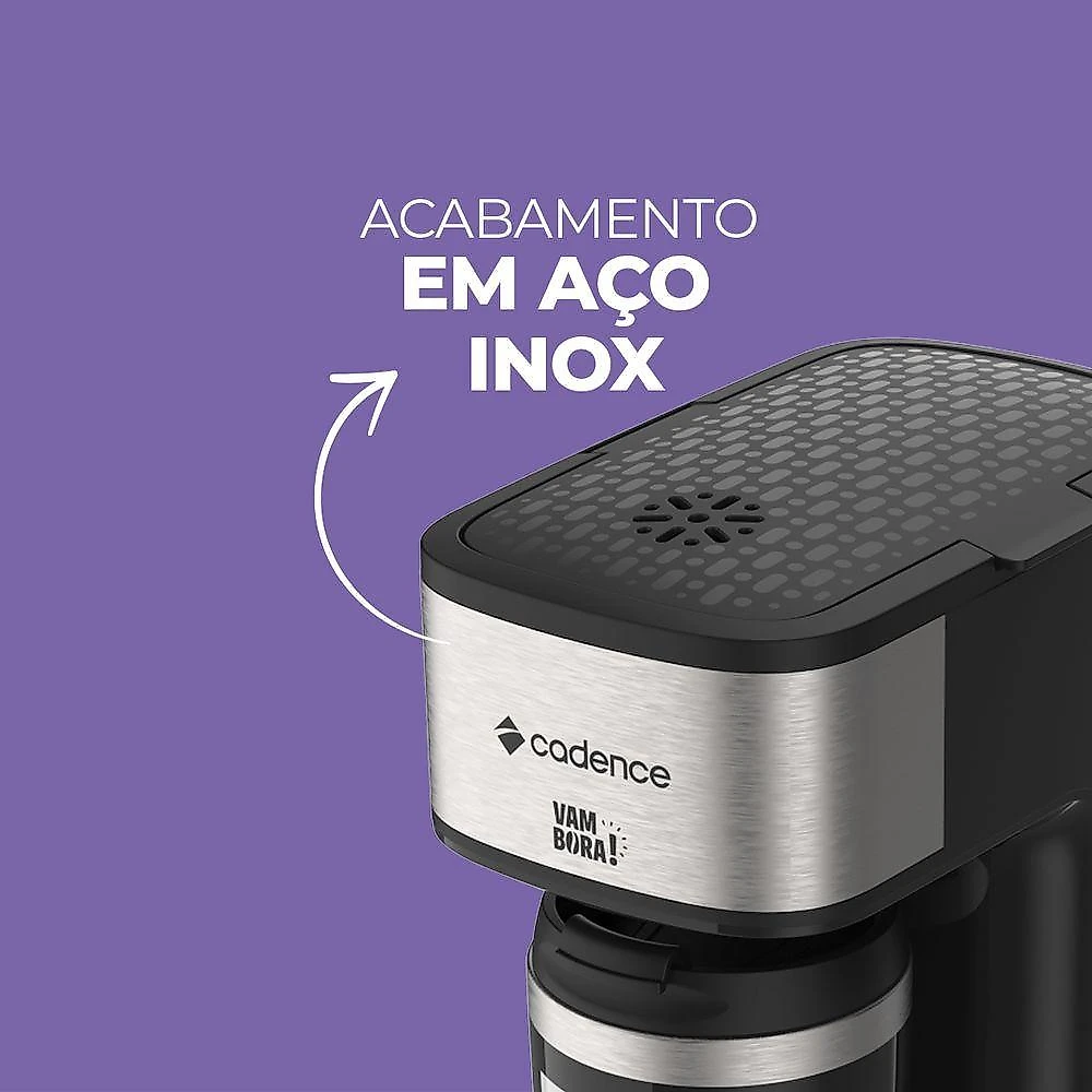 Cafeteira Elétrica Cadence Vambora CAF207 com Copo Térmico Aço Inox 600W 110V