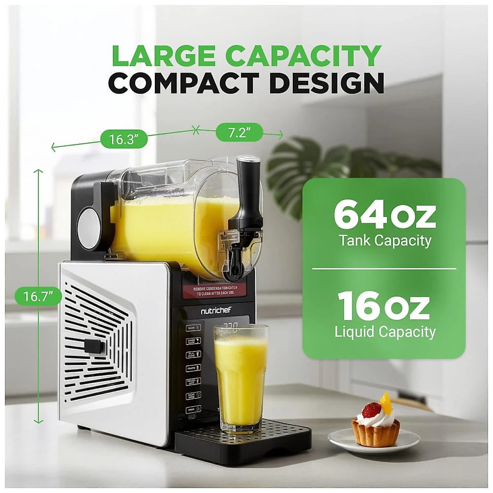 Máquina de Slush Raspadinha NutriChef NCSLUSHM1BK Preta 1,9L 7 Programas Sem Gelo Auto Limpeza
