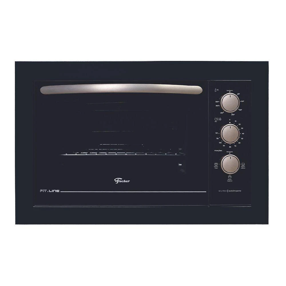 Forno elétrico de embutir fischer fit line preto 48l 220v 34493-95481