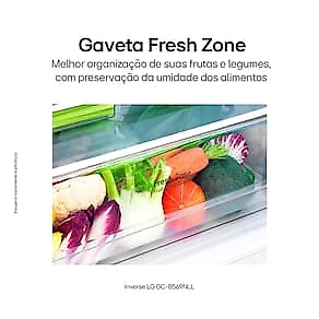 Geladeira LG Frost Free Inverse 451L Conectividade Inteligente Inox Look 110V