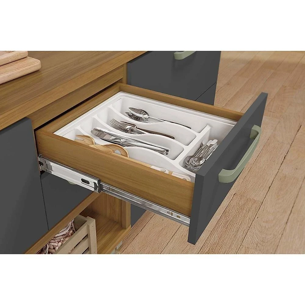 Kit De Cozinha Completa 3 Peças Princesa (1aéreo+1balcão+1paneleiro) C3p20 Freijo-off White - Nesher