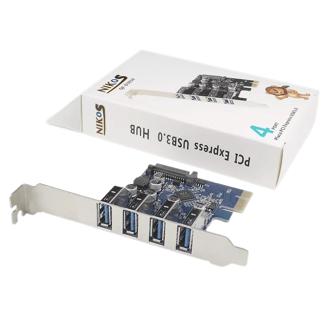 Placa de Expansão PCI-Express 4x Portas USB 3.0 Transferência até 5 Gb/s