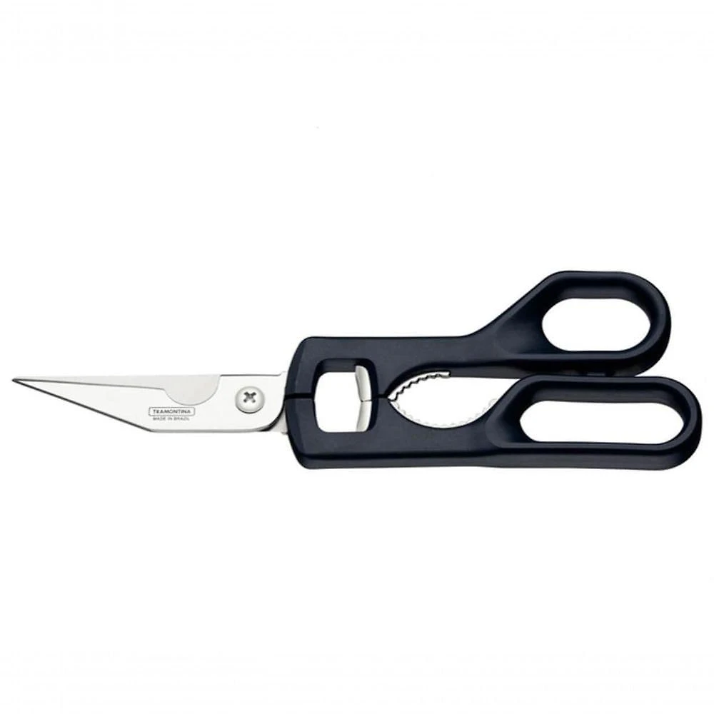 Tesoura Trinchante Tramontina Supercort Em Inox Cabo Preto 9"