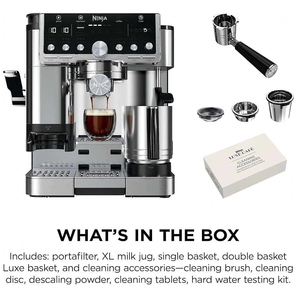 Máquina de Espresso Ninja Luxe Café Pro ES701 Inox, 2 L, Moedor Integrado, 120V