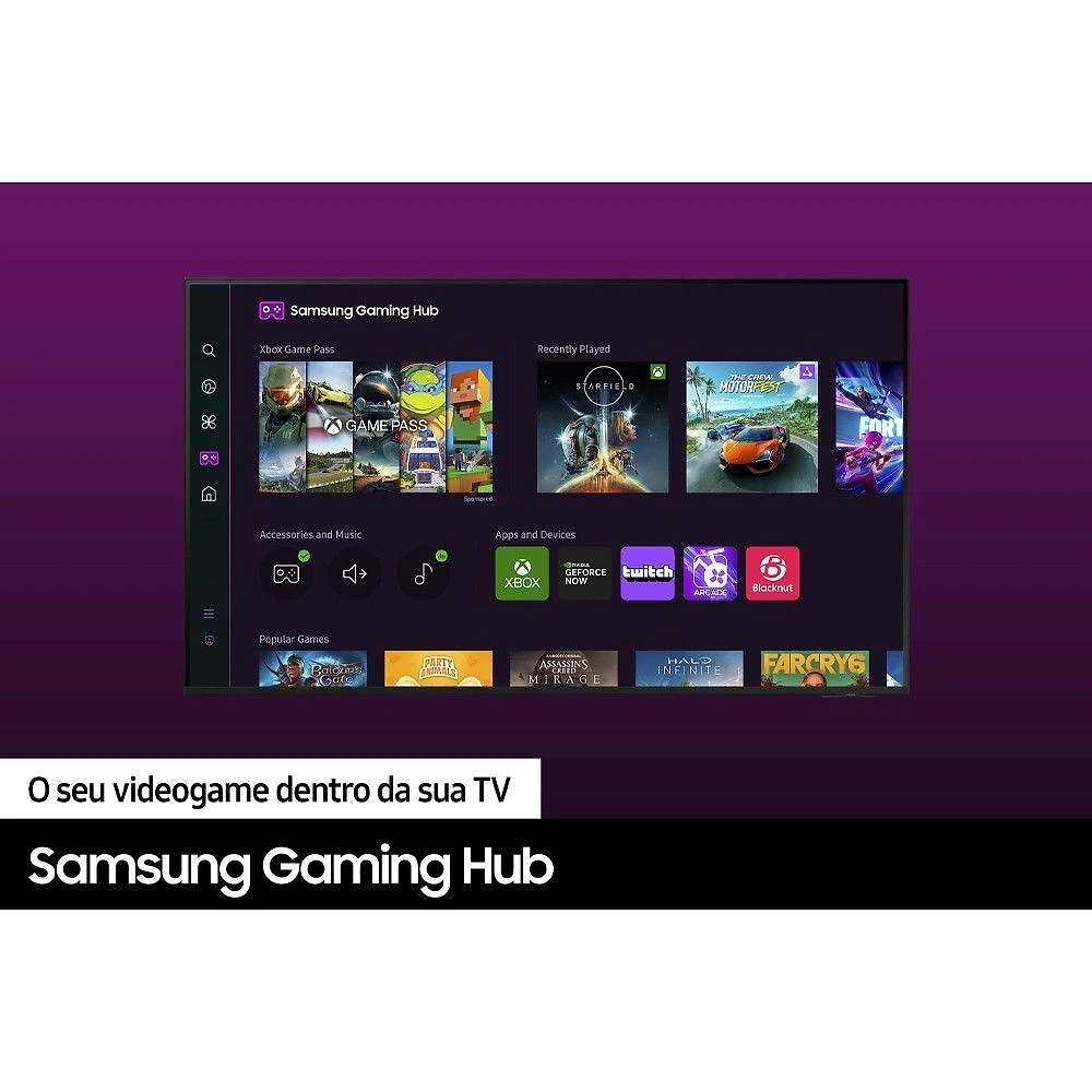 Smart Big TV Samsung 75DU7700 75 Polegadas UHD 4K Preto Bivolt