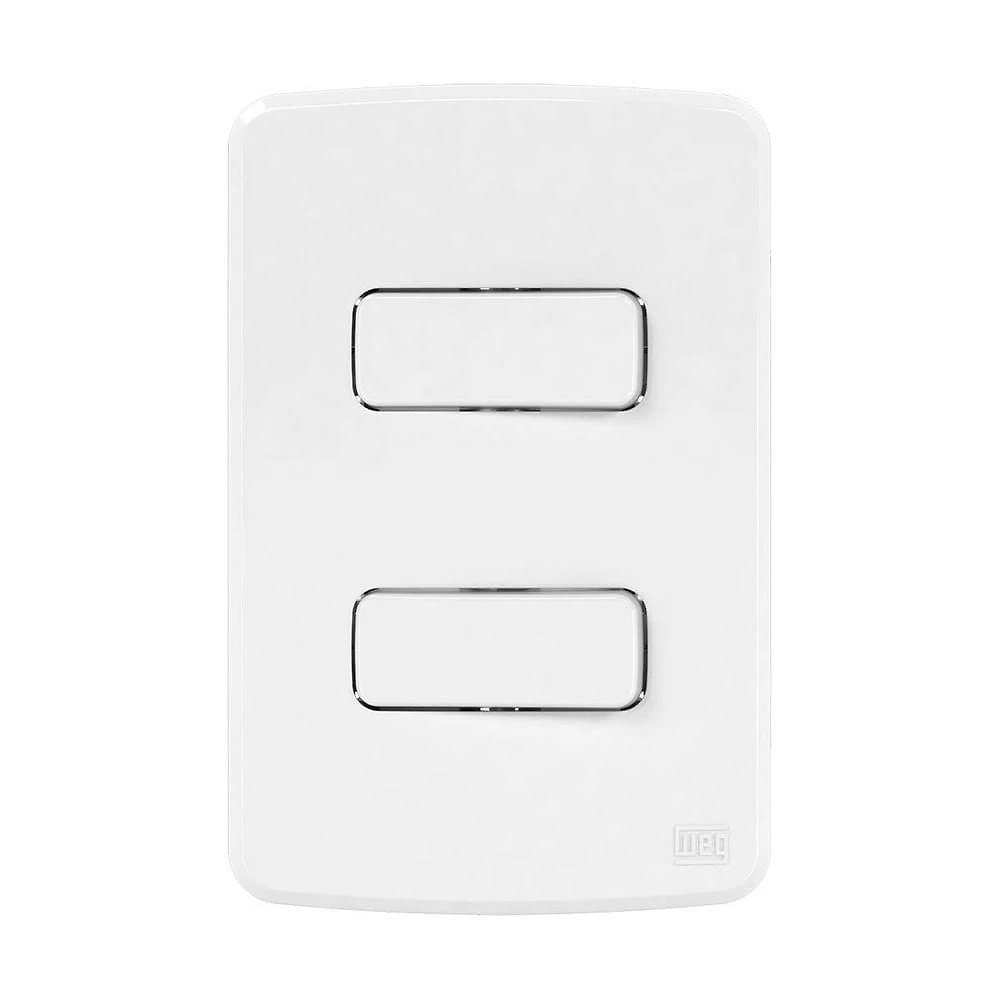 Conjunto 2 Interruptores Paralelo 10a 250v Placa 4x2 Branco Compose Weg 250v - Branco