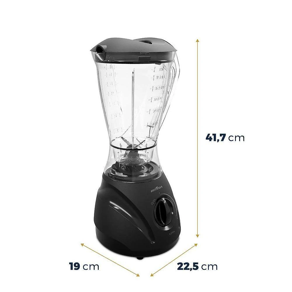 Liquidificador Britânia BLQ900A 600W 2,1L 3 Velocidades Preto 220V