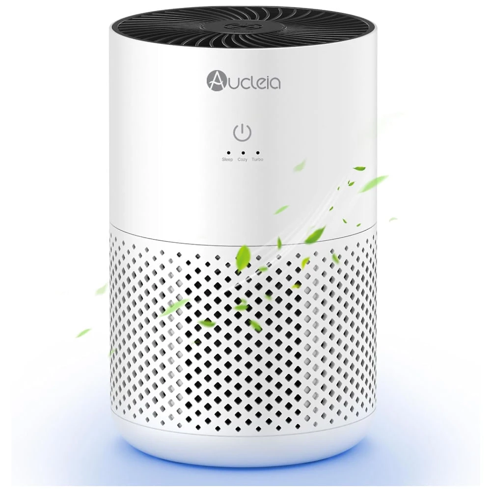 Purificador de Ar para Ambientes até 54m² com Filtro H13 HEPA, Função de Aromaterapia e Baixo Consumo de Energia, 110V 5W, Aucleia KQ-31, Branco
