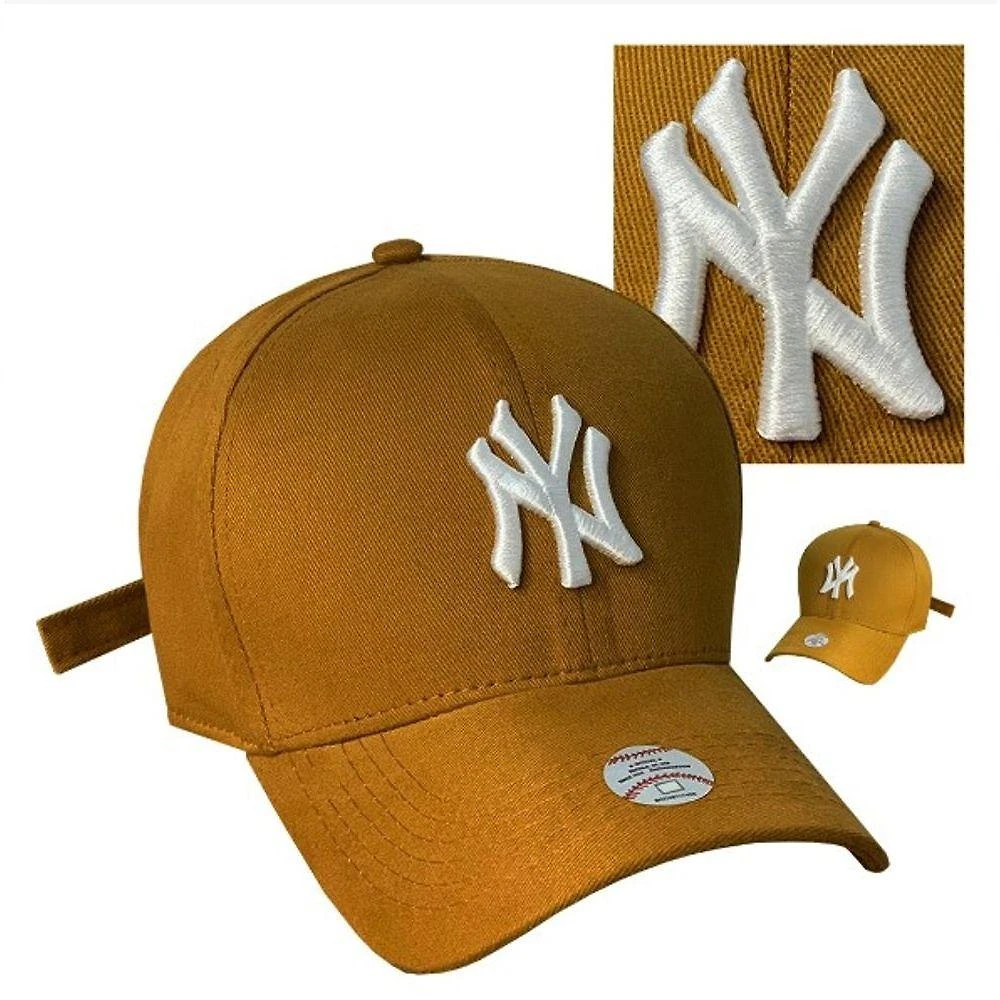 Miniatura Boné Feminino New York Caramelo Marrom S Ny Nyc Fitão!