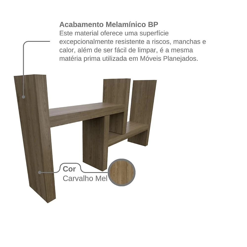 Organizador / Porta Temperos para Cozinha Carvalho Mel