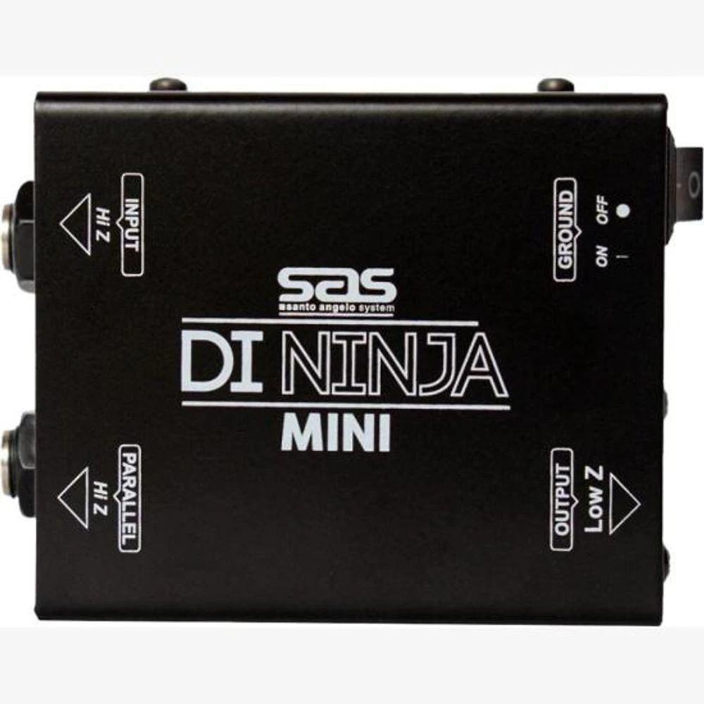 Direct Box Passivo Mini Ninja para Instrumentos com Gravação Fosforescente Preto Santo Angelo