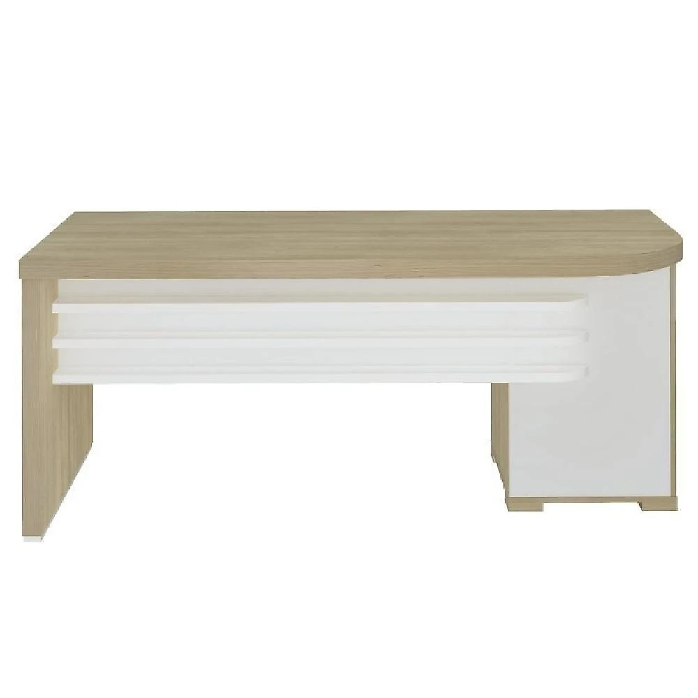 Kit 2 Peças 1 Mesa 180cm Tamburato 4 Gavetas com Balcão 2 Portas 3 Gavetas Escritório Completo 1 Mesa 4 Gavetas com Balcão 2 Portas 3 Gavetas Artany Carvalho/Branco