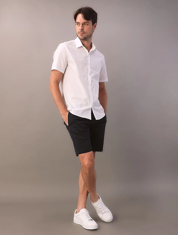 Camisa Manga Curta Algodão Com Elastano - Branco 2