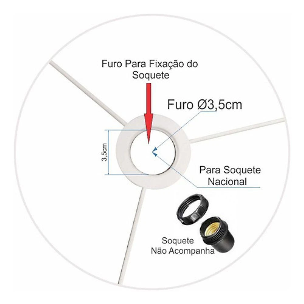 Cúpula Abajur Cilíndrica Cp-7023 ø50x21cm Rustico Bege