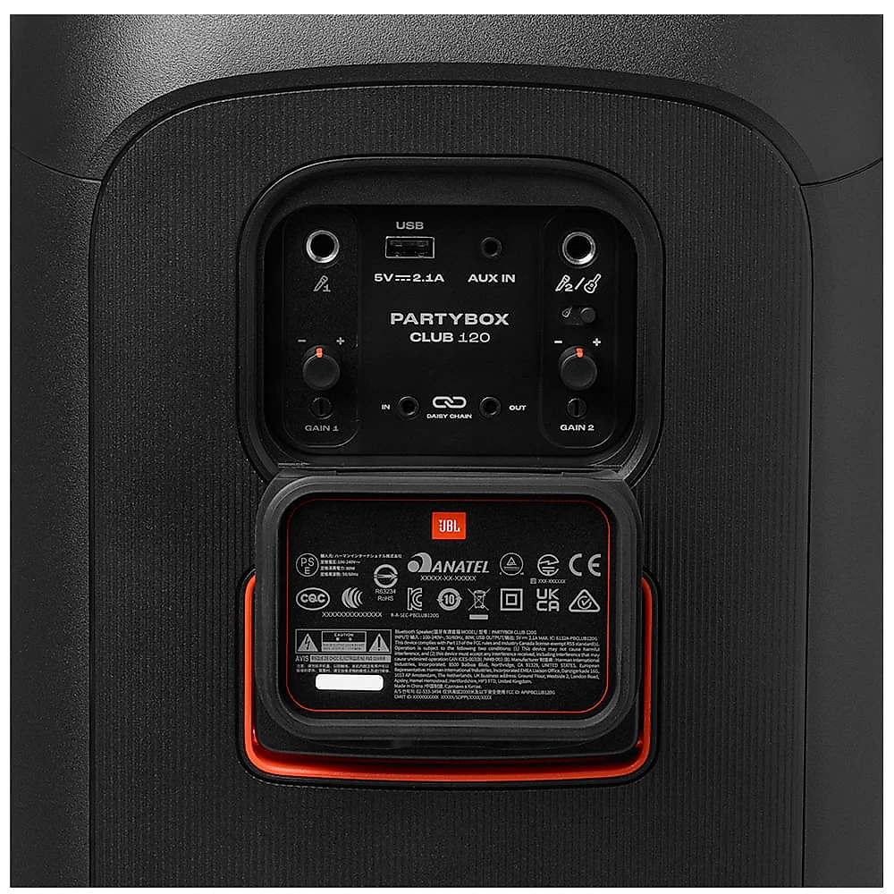 Caixa de Som Bluetooth JBL PartyBox Club 120 com AI Sound Boost Preta - JBLPBCLUB120BR Bivolt