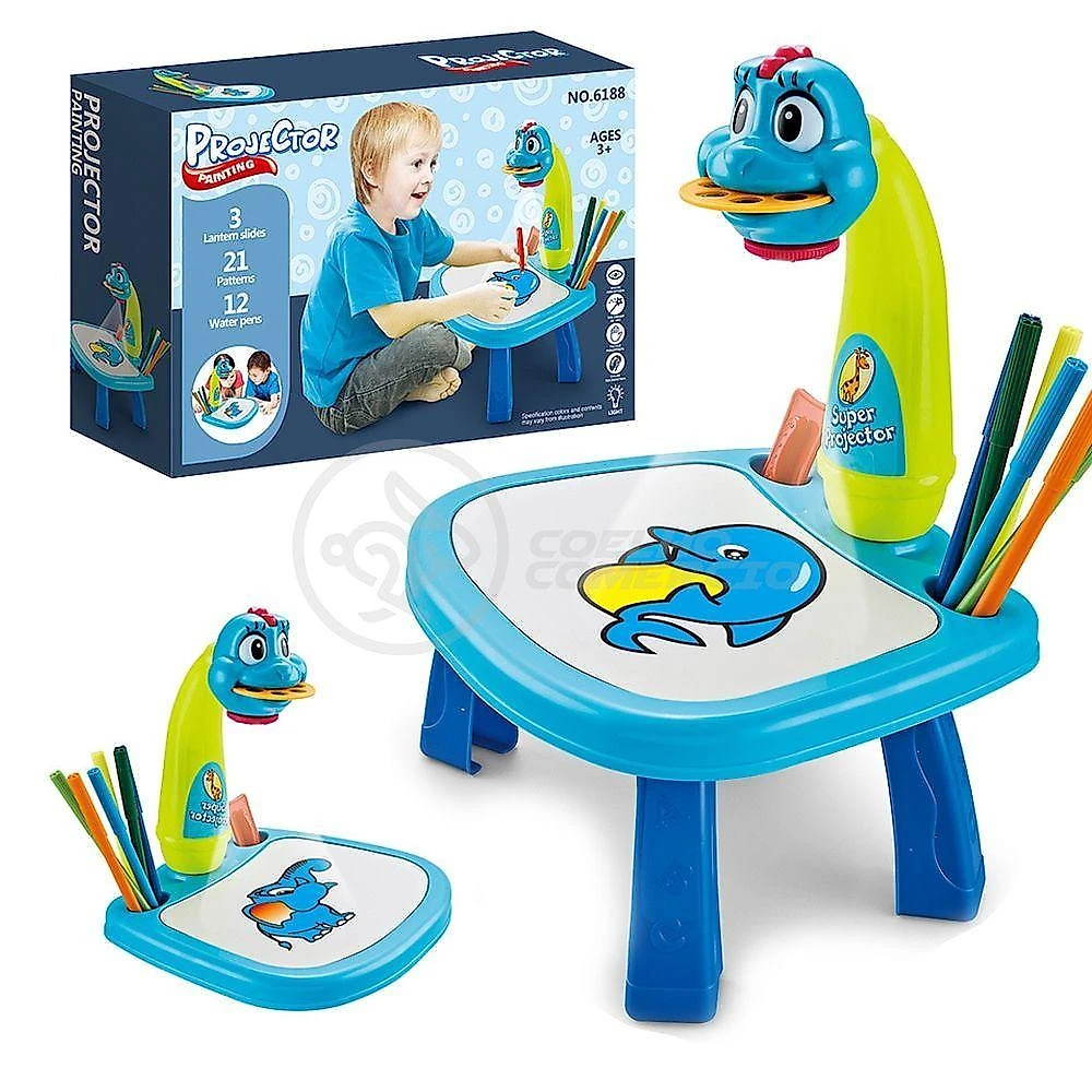 Projetor para Desenho Infantil Mesa de Desenhos Interativos Infantil Galinha Azul com Discos