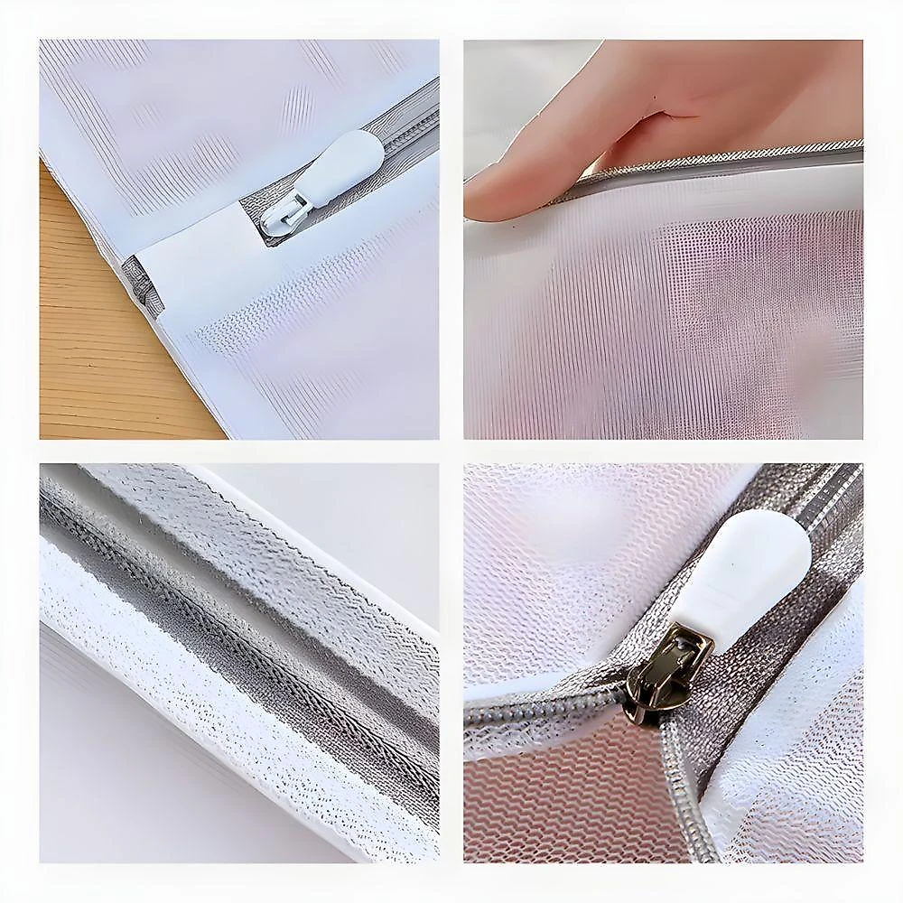 Saco de Lavanderia e Armazenamento com Zíper em Poliéster Kit 4 Unidades Utimix