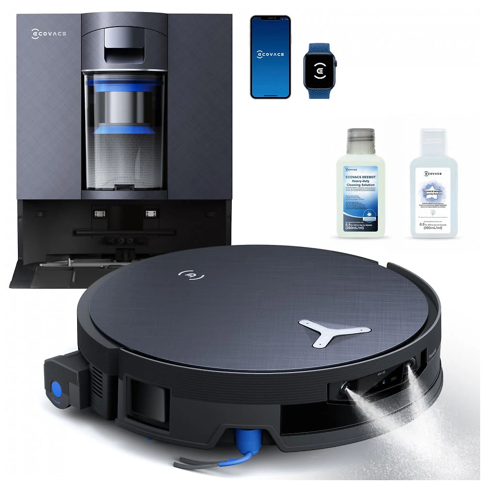 Robô Aspirador e Esfregão ECOVACS DEEBOT X12 OMNICYCLONE Prata com Sucção 22000Pa e Base Sem Saco