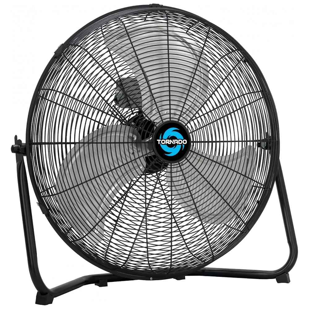 Ventilador de Piso Metal 50,8 cm Tornado Preto 3 Velocidades Alta Vazão 4750 CFM Inclinação 120° Modelo HI-FAN-20HVFF-1P, 110V