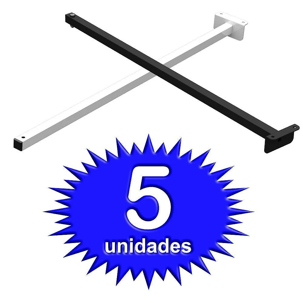 05 Suportes Refletor Fachada Banner Braço 70 Cm 05 Cjt - Branco