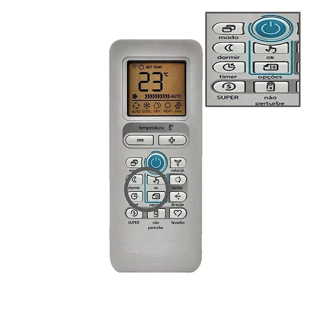 Controle Remoto Grupo MXT 01370 para Ar Inverter Springer
