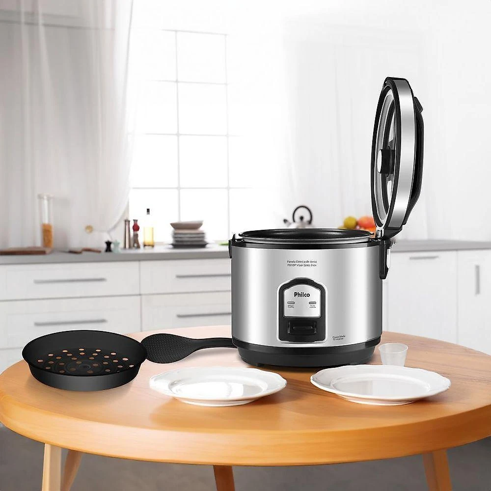 Panela de arroz elétrica philco inox 10 xícaras ph10p 110v