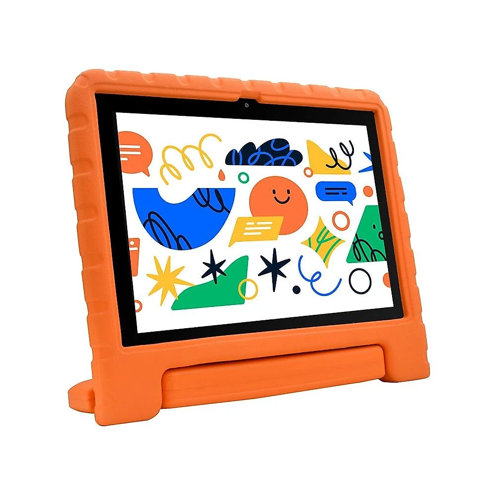 Tablet infantil kid pad laranja com controle parental 6gb de ram + 128gb + tela 10.1 pol + case - octa core - nb425